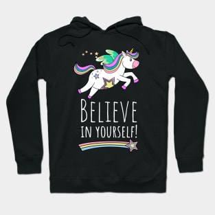Unicorn In Flight With Inspirational Message Hoodie